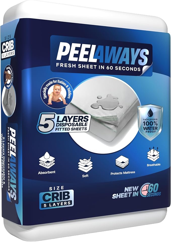 PEELAWAYS Crib-A-Peel Disposable Waterproof Crib Sheets by PEELAWAYS