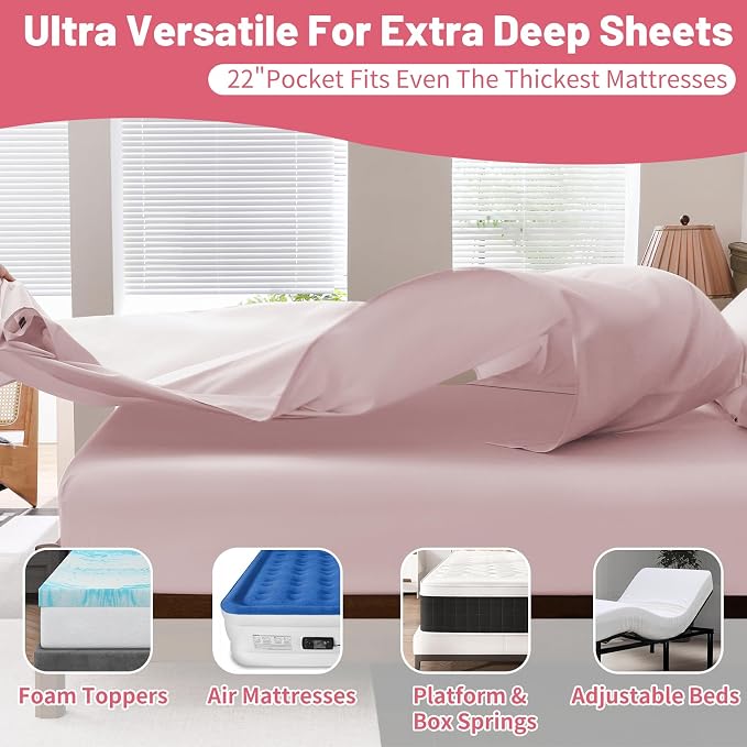 Extra Deep Pocket King Sheets 18-24 Inch 100% Egyptian Cotton 1000 Thread Count - Image 4