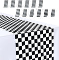 12 Pcs Black and White Checkered Table Runner 14 x 108 Plastic Table Runner by MUNILAIL