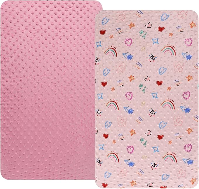 Dot Bassinet Sheet Set 2 Pack Stretch Fitted Bedside Sleeper Bassinet Sheets by Bilokonda
