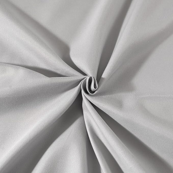 TSUTOMI Light Grey Bed Skirt King Size Ruffled Bed Skirt - Image 3