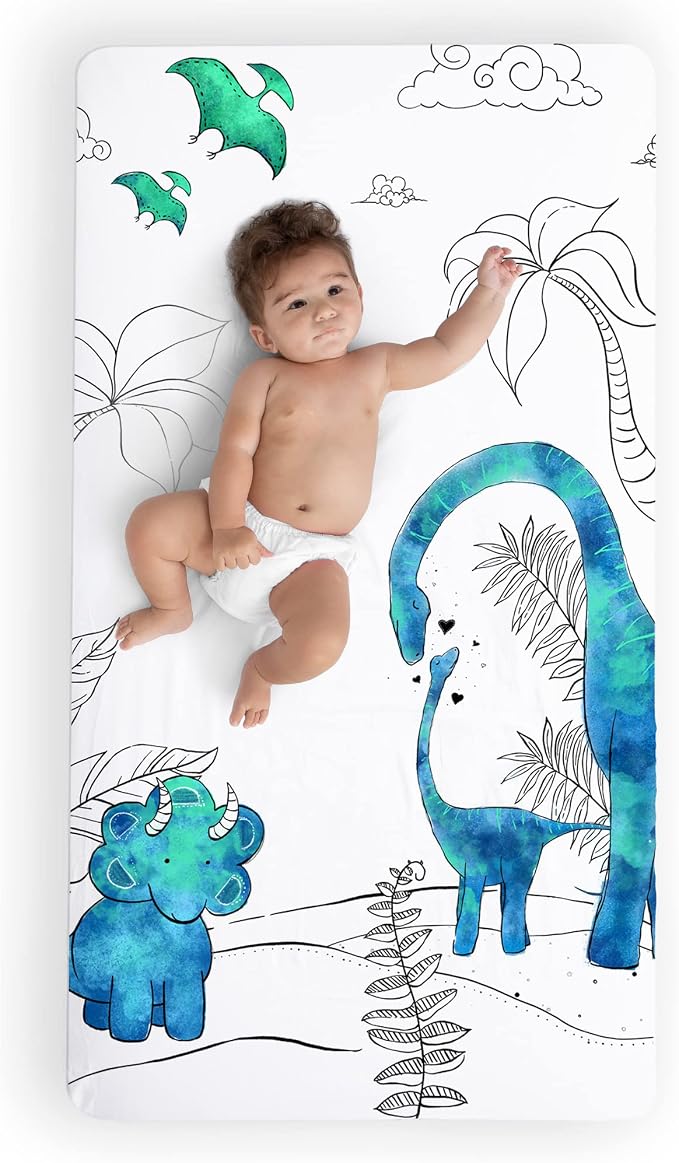 JumpOff Jo - Fitted Crib Sheet, Super Soft Breathable 100% Cotton Baby Crib by JumpOffJo