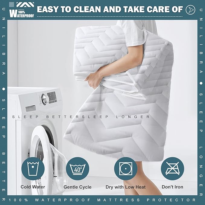 Twin Size Waterproof Mattress Protector Quilted, Breathable Ultra-Soft Filling - Image 6