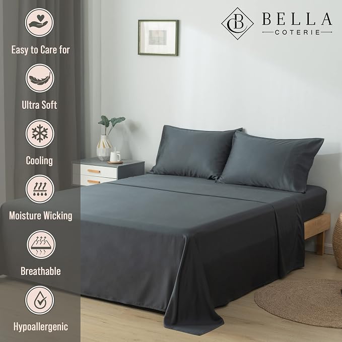 Bella Coterie Luxury Bamboo Viscose Twin XL Size Sheet Set | 100% Organically - Image 2