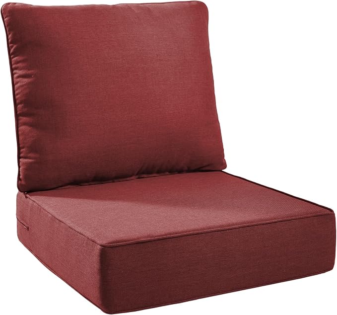 Outdoor Seat Cushion Set-24 x 24 x 6 Inch Outdoor Chair Cushions by NatureComfyOutdoorFurniture