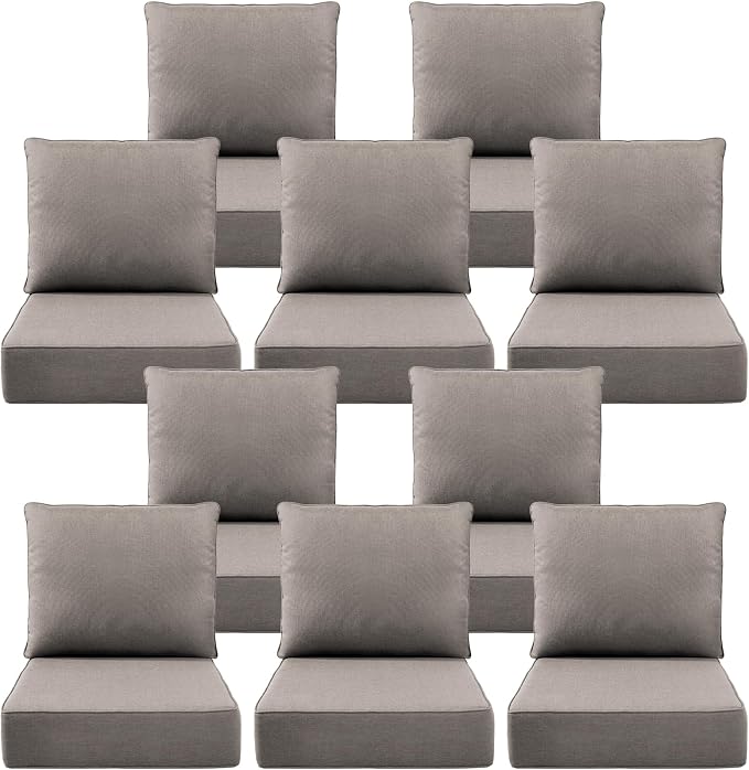 Luxury 6" Outdoor Cushions for Patio Furniture, Fade Resistant Couch Chair by Pugire