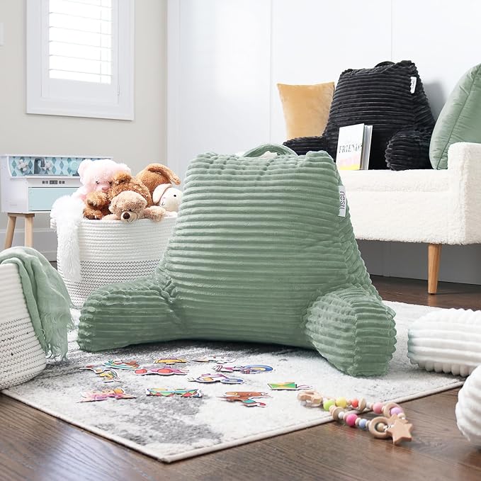 Nestl Reading Pillow with Shredded Memory Foam, Luxe Cut Plush Back Pillow - Image 9