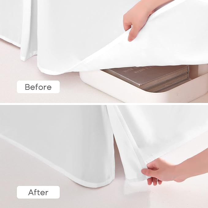 SONIVE Queen Bed Skirt, Classic Tailored Easy Fit Brushed Microfiber Skirts - Image 4