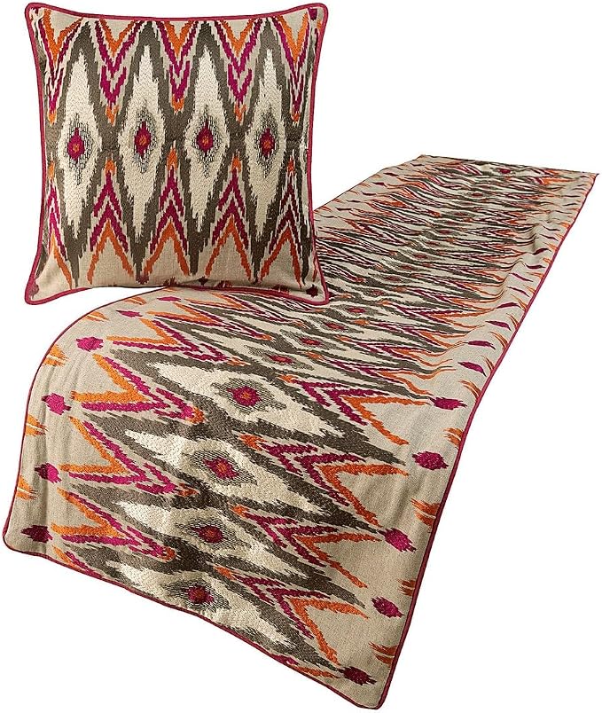 The HomeCentric King Queen Twin Multi Color & Pink Decorative Twin 53"x18" Bed by TheHomeCentric