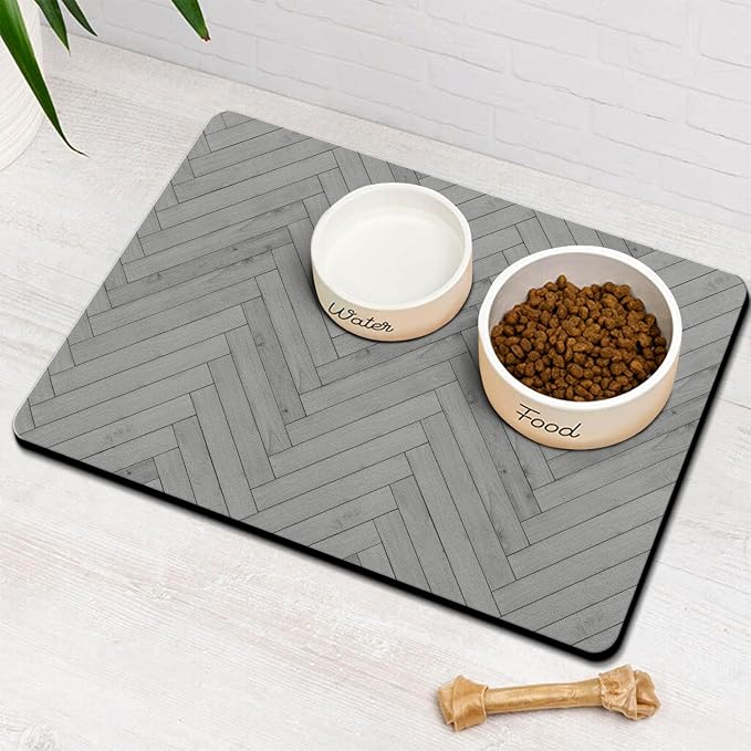 Dog Food Mats for Floors Absorbent, Pet Cat Food Mat by Ayiashiab