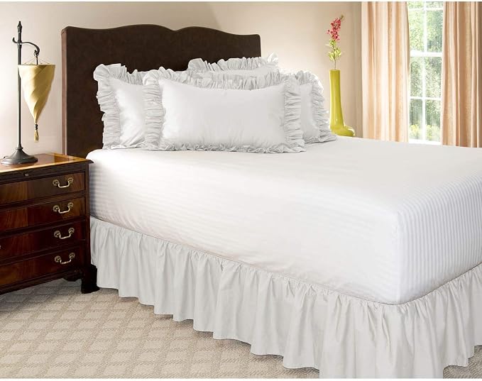 KRISHNA Ruffled Bed Skirt with Split Corners Full, 100% Microfiber Hotel Quality - Image 4