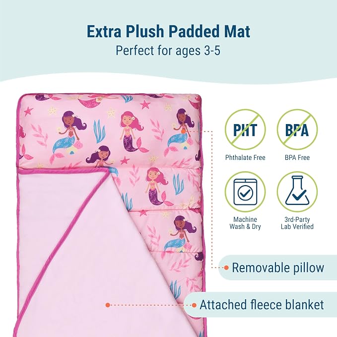 Wildkin 43-inch Kids Nap Mat – Soft Microfiber Toddler Sleeping Mat - Image 2