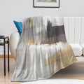Fashion Gradient Blanket, Modern Abstract Baroque Grey Glod Painting Strokes by Unknown