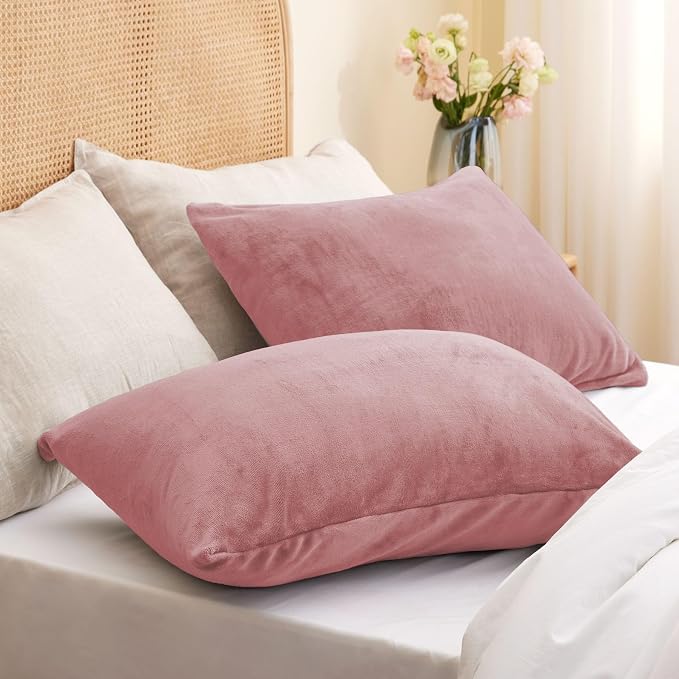 BEDELITE Flannel King Size Pillow Cases Set of 2, Super Soft Fleece Pillowcases - Image 2
