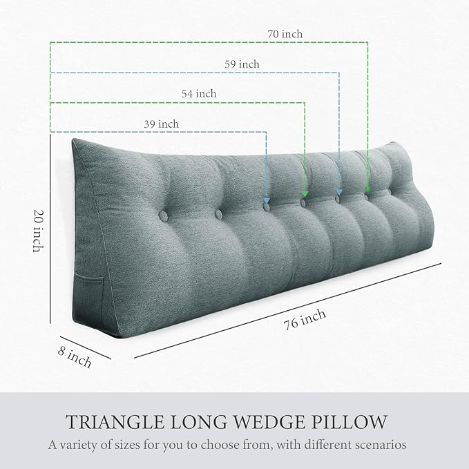 Wedge Headboard Pillow Dorm Room Reading Pillow Back Support - Image 4