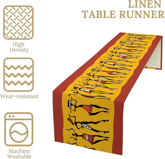 African Woman Table Runner, Ethnic American History Month Juneteenth Heritage - Image 5