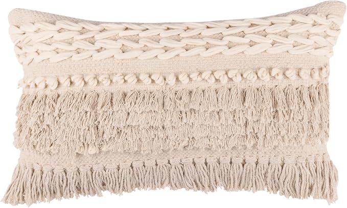 REDEARTH · Boho Textured Throw Pillow Cushion Covers- Lumbar Woven Tufted - Image 2