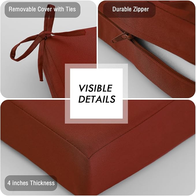 idee-home Outdoor Cushions for Patio Furniture, Outdoor Seat Cushion, - Image 5