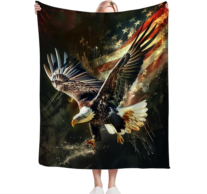 American Eagle Blanket Bald Eagle Throw Blanket Eagle Gifts and Decor American - Image 3