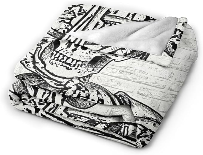 Funny Skull Throw Blanket - Image 4