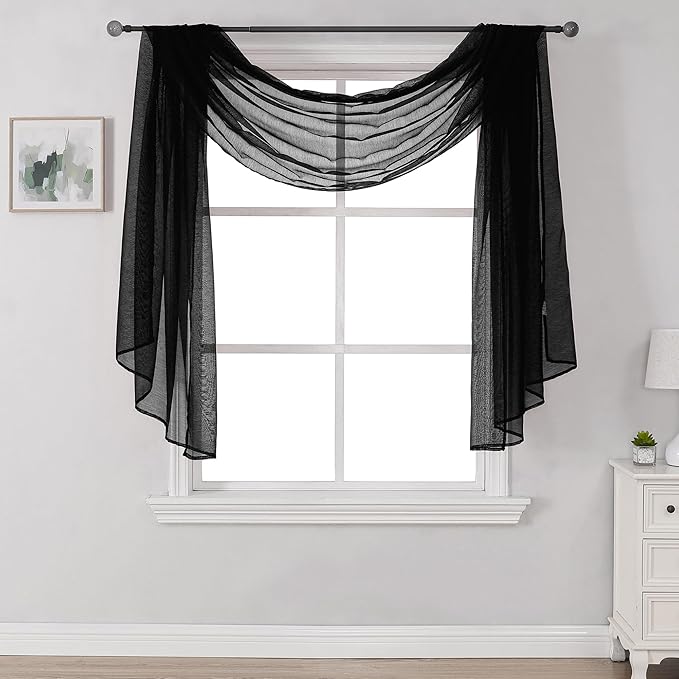 DONREN Luxury Soft Sheer Curtains Scarf by DONREN
