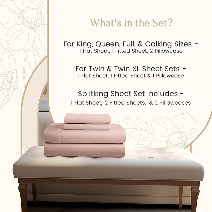 100% Cotton Bed Sheets Queen Size Bed Set, 800 TC 15" Deep Pocket Queen Sheet - Image 6