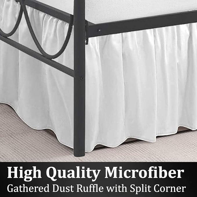 SKY BEDDINGS - Queen Size Ruffled Bed Skirt - 12 Inch Drop Dust Ruffle Bed - Image 4