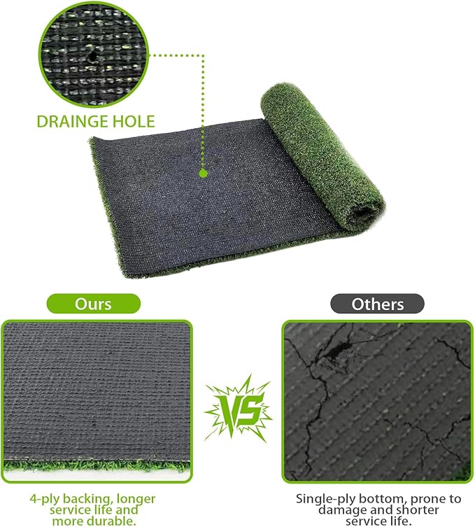Artificial Turf Tiles 12X12 in, 0.6 in Thick, Fake Grass Patch Indoor Outdoor - Image 4