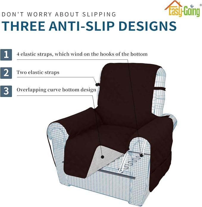 Easy-Going Sofa Slipcover Waterproof Recliner Chair Cover Non-Slip Fabric Couch - Image 4