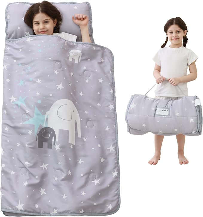 Toddler Nap Mat with Pillow and Blanket, Extra Large Rolled Napping Mats by Unknown