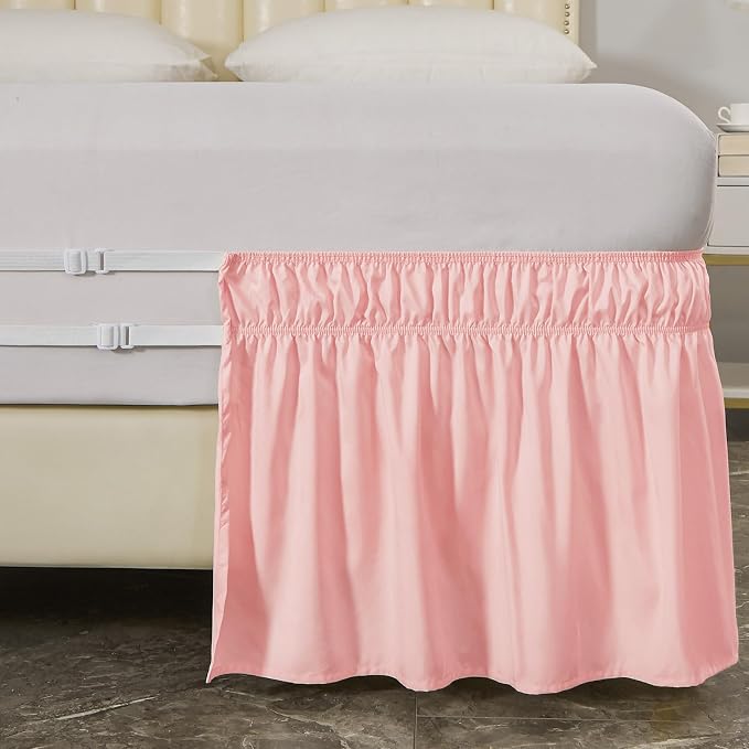 MEILA Wrap Around Bed Skirt Three Fabric Sides Elastic Dust Ruffled 24 Inch - Image 6