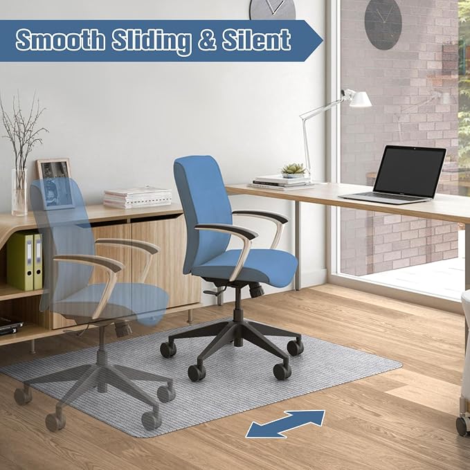Corduroy Office Chair Mat for Hardwood Floor, Large Anti-Slip Backing Low-Pile - Image 7