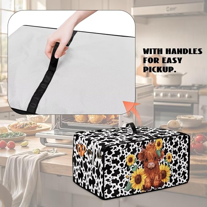 Microwave Oven Cover with Storage Pockets Waterproof Toaster Oven Dust Cover - Image 5
