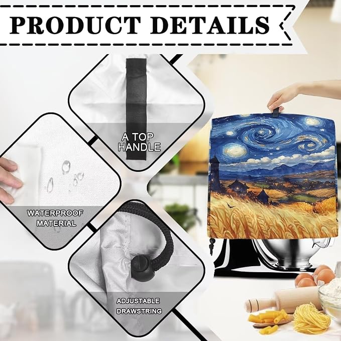 Blue Starry Night Print Mixer Cover Dust Covers - Image 7