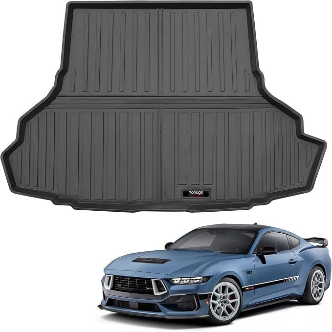 Custom for 2015-2026 Ford Mustang Coupe Cargo Mats Trunk Liner All Weather TPE - Image 3