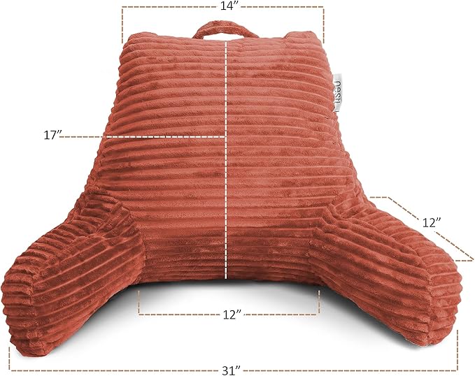 Hearth & Harbor Reading Pillow for Bed Adult – Back Pillow for Sitting in Bed - Image 6