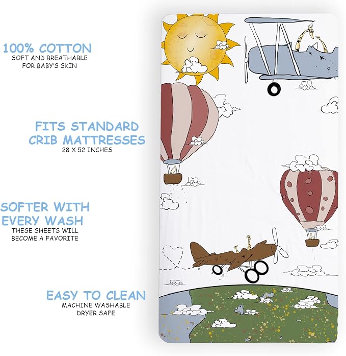 JumpOff Jo - Fitted Crib Sheet, Super Soft 100% Cotton Sheet - Image 2