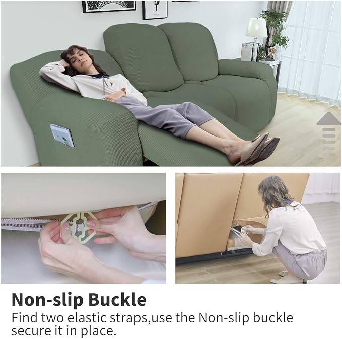 Easy-Going 8 Pieces Recliner Sofa Stretch Sofa Slipcover Sofa Cover Furniture - Image 3