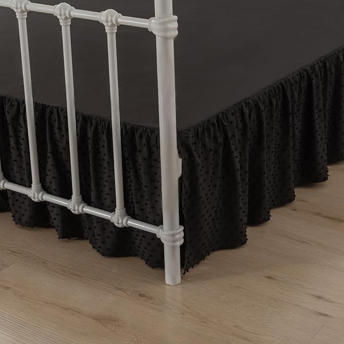 Tufted Dot Bed Skirt Queen Size Ruffled Bed Skirt by TSUTOMI