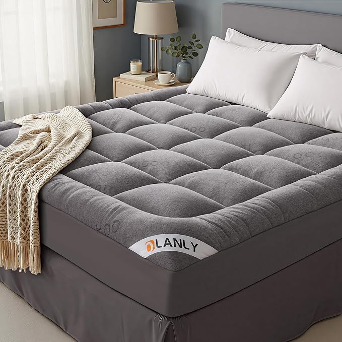 OLANLY Full Mattress Topper – Viscose Made from Bamboo, Cooling Soft Full by OLANLY