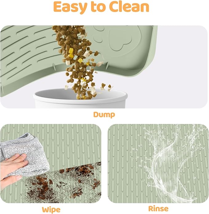 Dog Food Mat, Extra Large 34" x 22" Silicone Pet Feeding Mat - Image 6