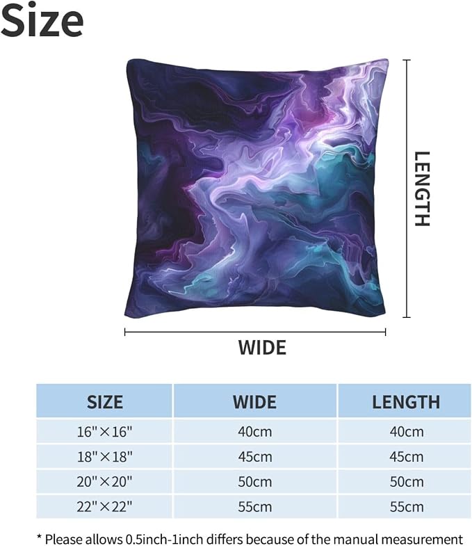 Purple Teal Turquoise Galaxy Nebulous 16x16 inches Throw Pillow Covers Cozy - Image 2