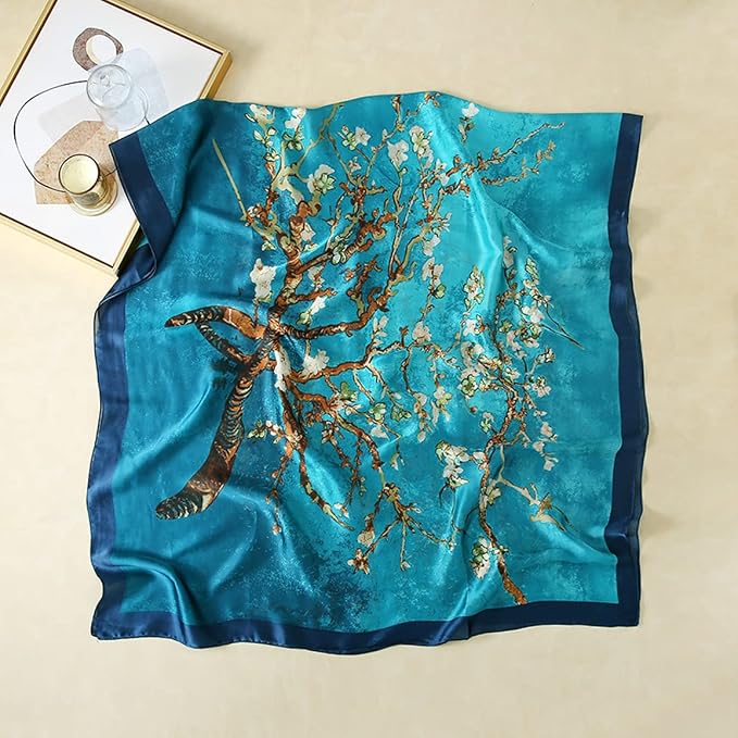 Fashion Scarves Scarf 100% Silk Feeling Scarf Silk Like Scarves Long - Image 3