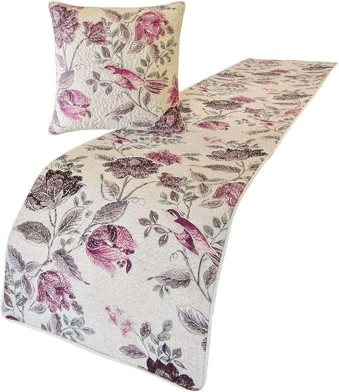 The HomeCentric King/Queen/Twin Pink Decorative King 90"x18" Bed Runner Without - Image 2