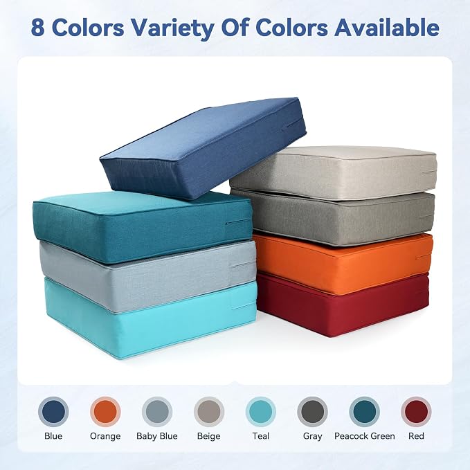 Luxury 6" Outdoor Cushions for Patio Furniture, Fade Resistant Couch Chair - Image 8