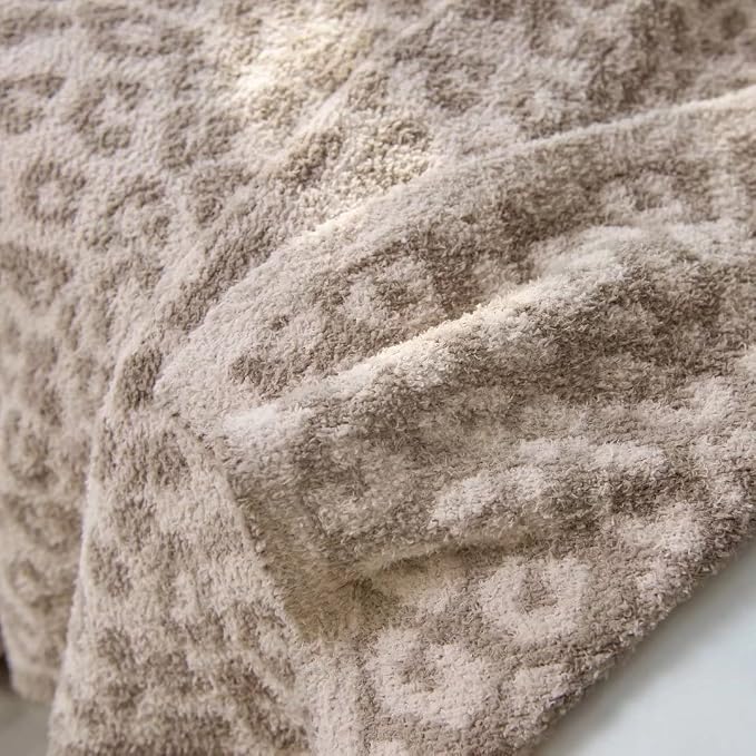 Soft Fuzzy Fluffy Leopard Knitted Throw Blanket, Cozy Plush Fleece Comfy - Image 4