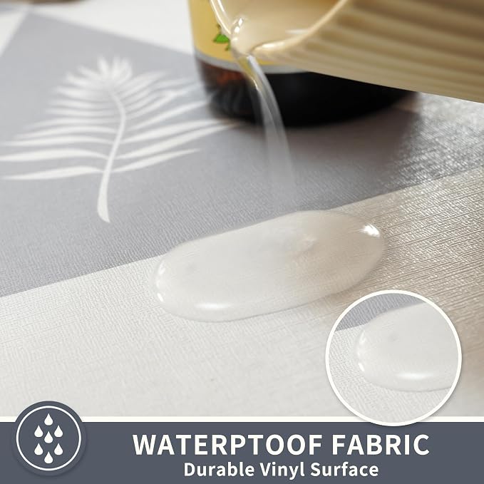 Rectangle Table Cloth, 100% Waterproof Tablecloth Oil Proof Spill Proof Vinyl - Image 2