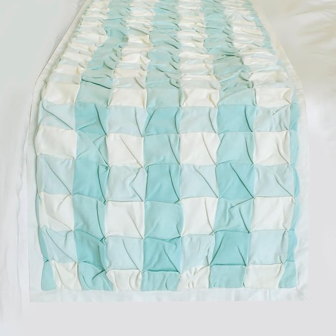 The HomeCentric King/Queen/Twin Aqua Decorative Bed Runner Queen 74"x18" Bed - Image 5