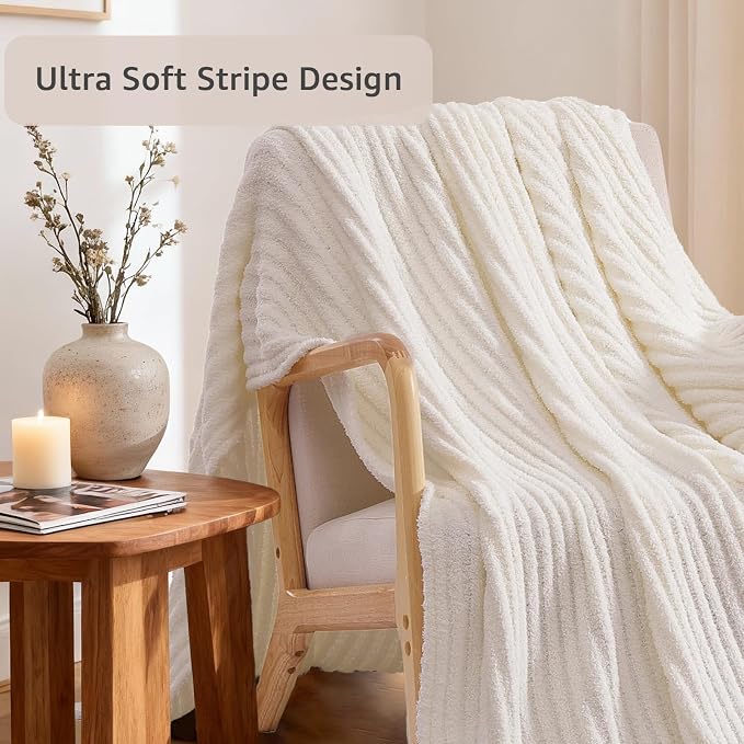 WRENSONGE Striped Throw Blanket, Travel Lightweight Bed Blanket - Image 4