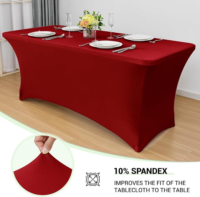 Obstal Spandex Table Cover 4ft Fitted Tablecloth Rectangular - Image 2